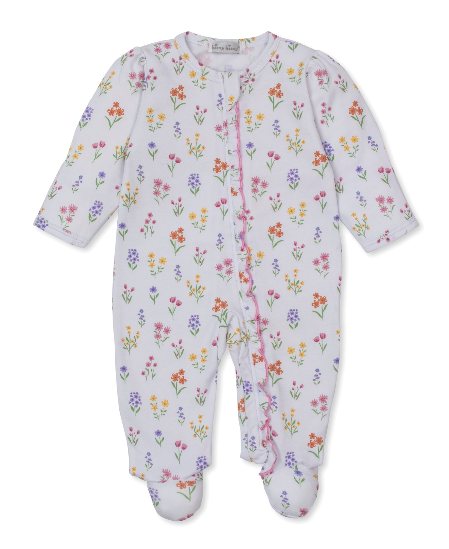 Summer Wildflowers Ruffle Zipper Footie