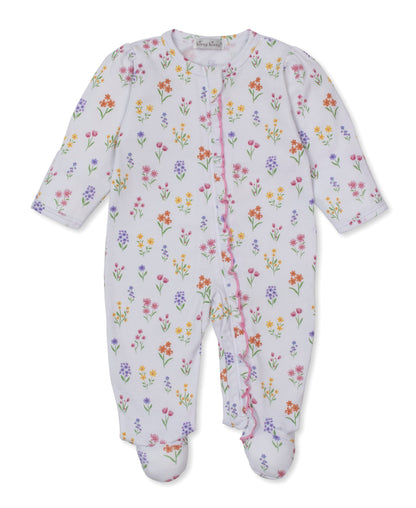 Summer Wildflowers Ruffle Zipper Footie