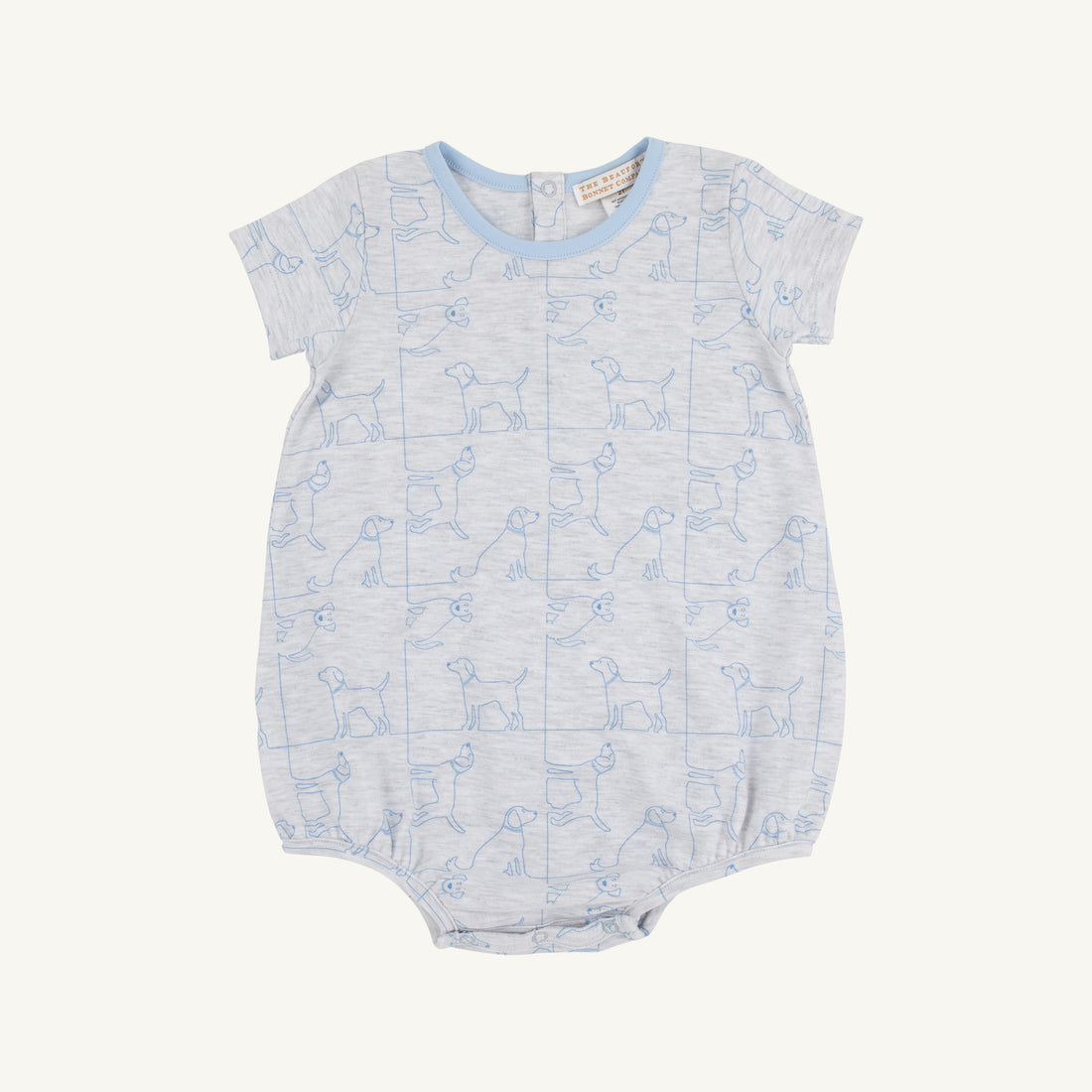 TBBC Pima Short Sleeve Patton Play Bubble: Puppy Puzzle/Beale Street Blue