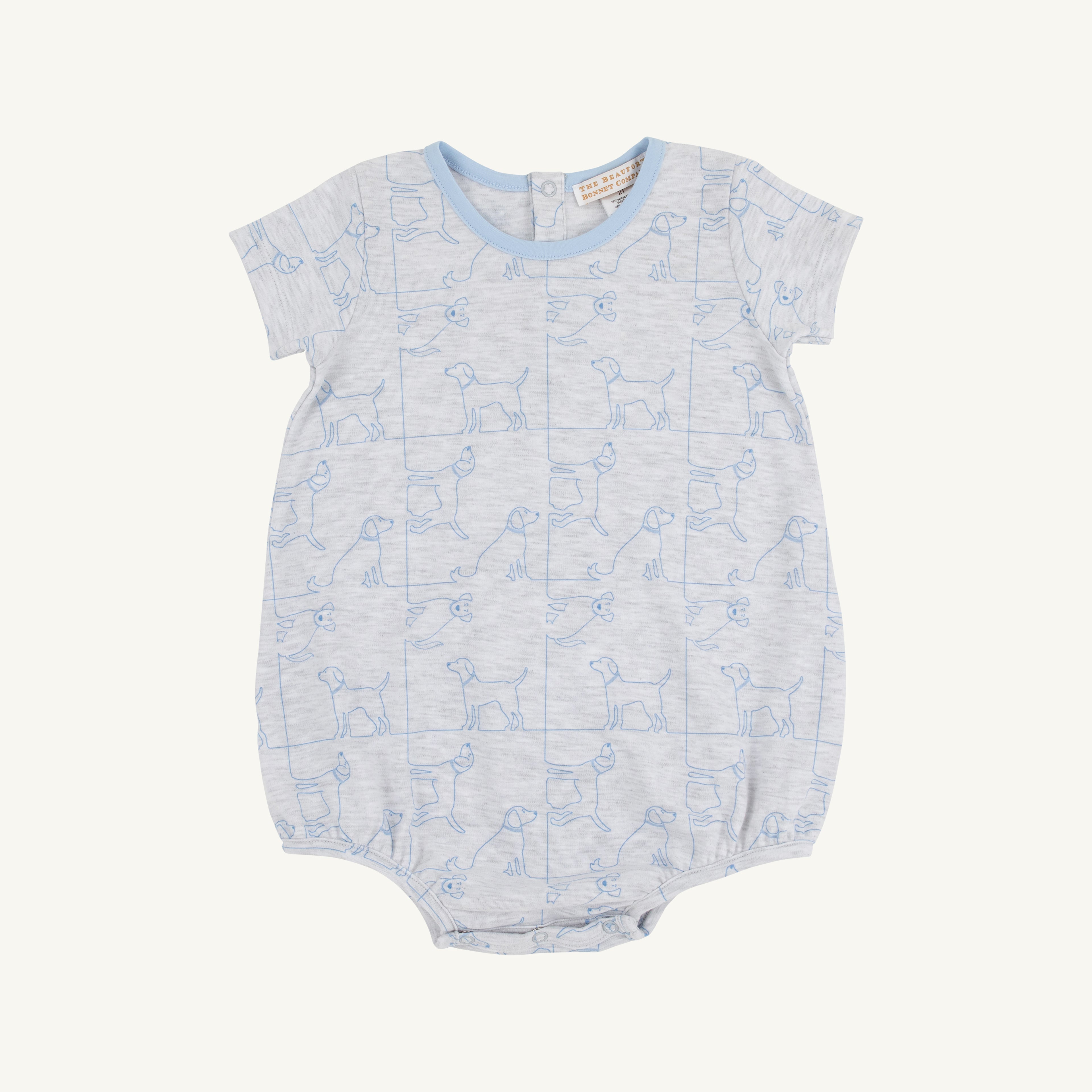 TBBC Pima Short Sleeve Patton Play Bubble: Puppy Puzzle/Beale Street Blue