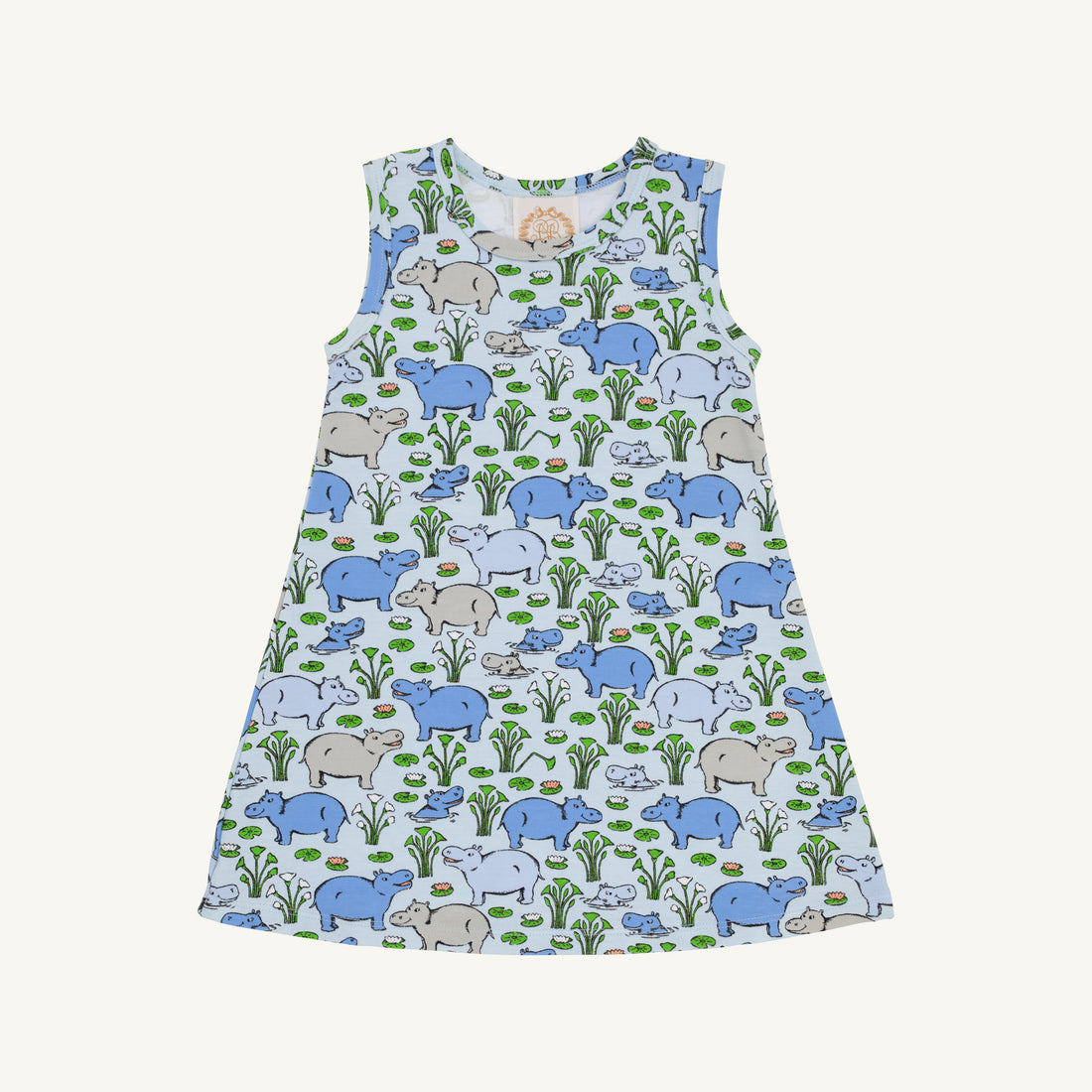 TBBC Sleeveless Polly Play Dress: Bal Harbour Hippo (Beale Street Blue)