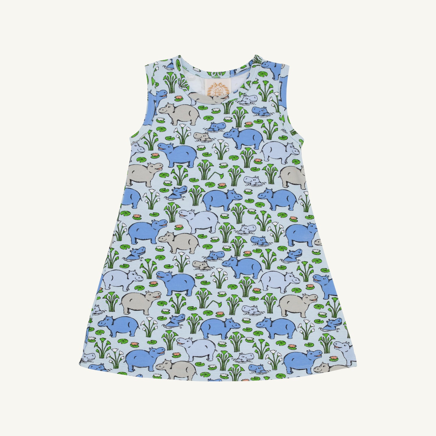 TBBC Sleeveless Polly Play Dress: Bal Harbour Hippo (Beale Street Blue)