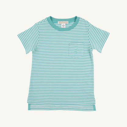 TBBC Carter Crewneck: Turks Teal Stripe