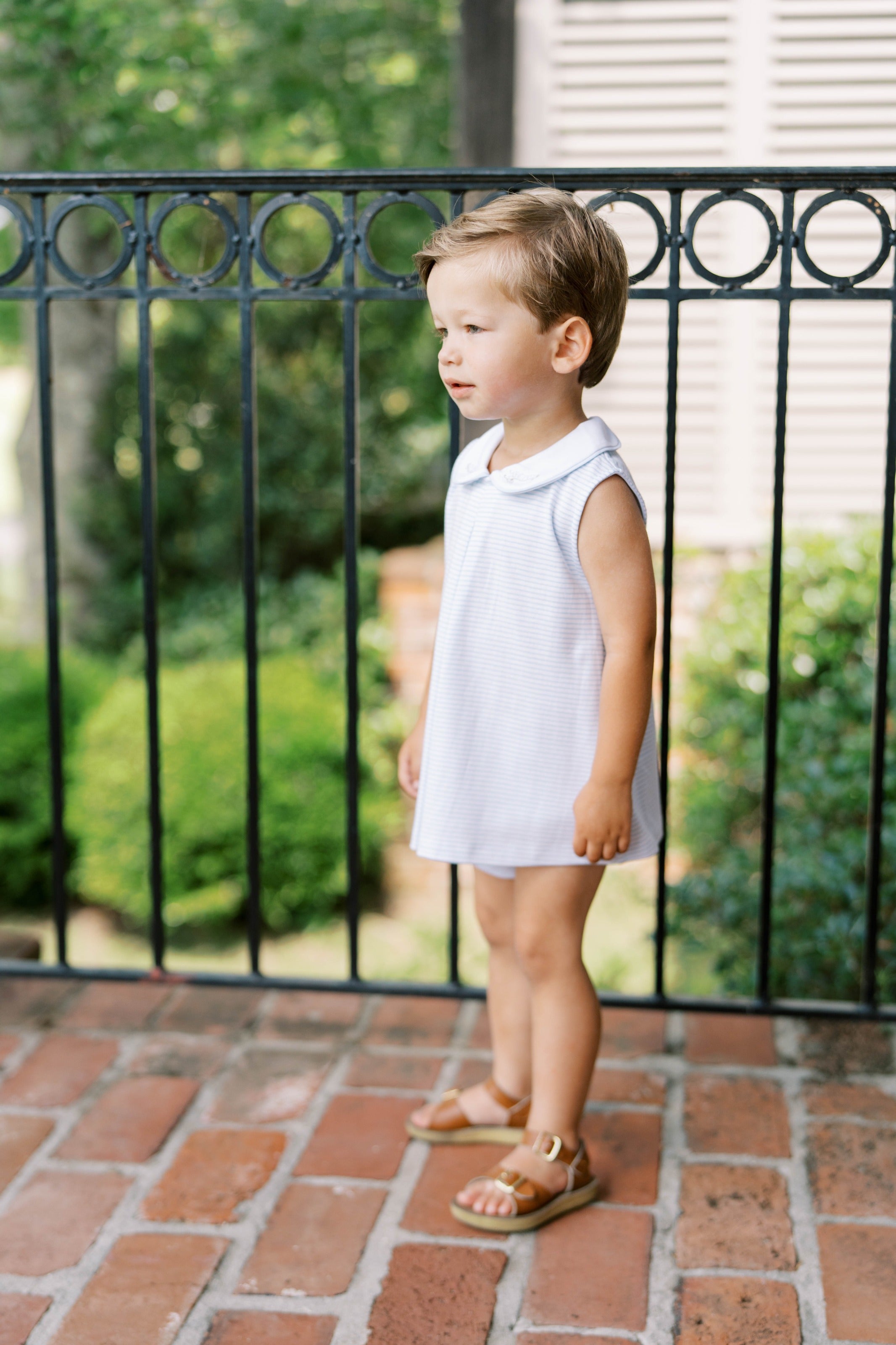 Collier Diaper Set: Palmer Blue Stripe with Caterpiller Embroidery