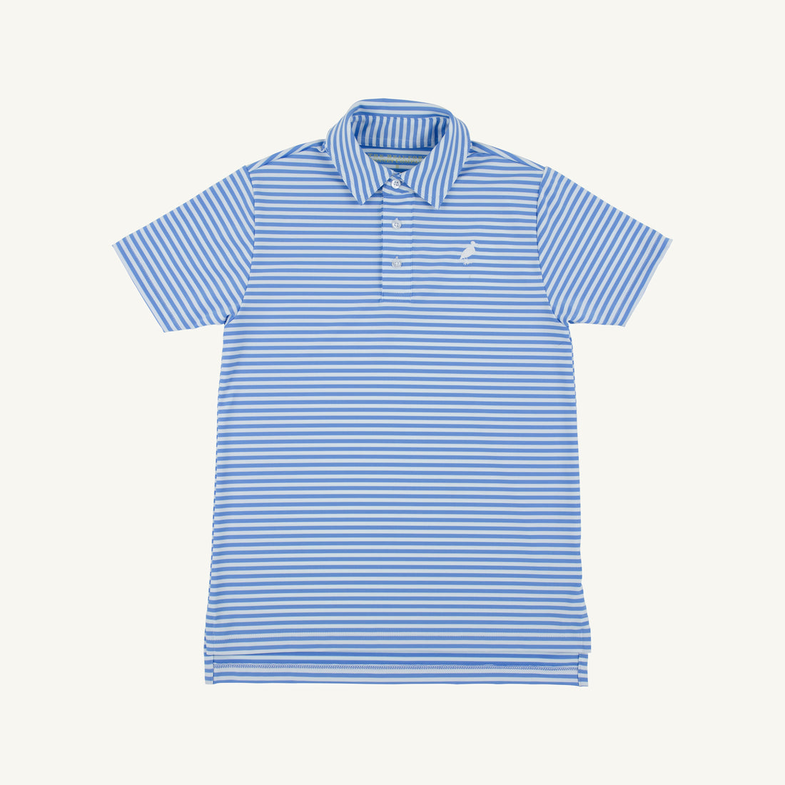 Prepletic SS Prim &amp; Proper Polo: Sunrise Blvd Blue Stripe/Worth Ave White