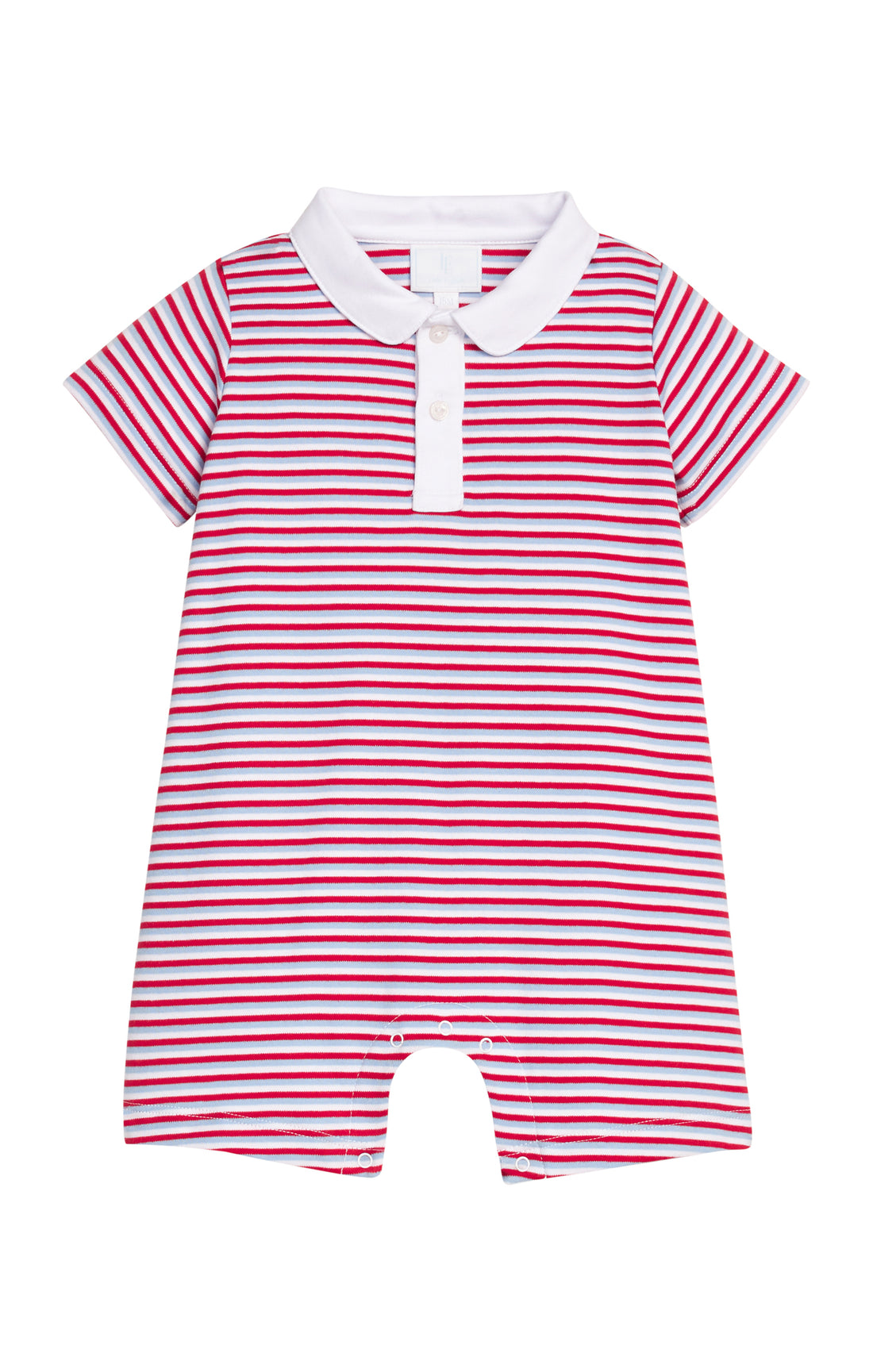 Peter Pan Polo Romper: Americana Stripe