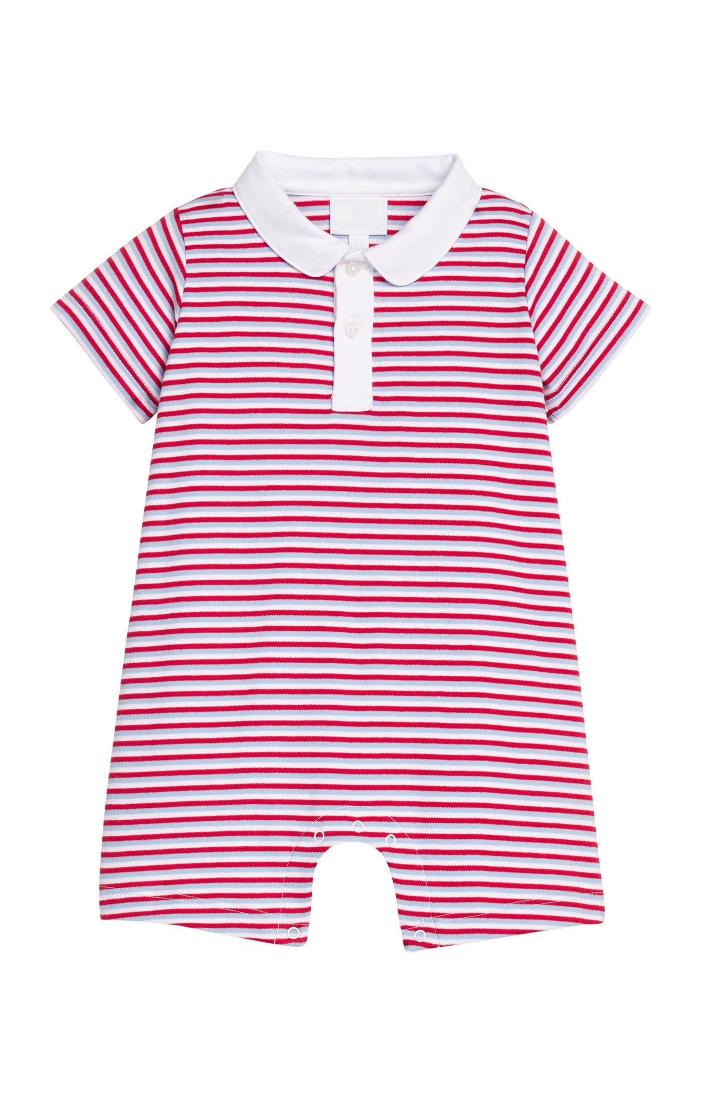 Peter Pan Polo Romper: Americana Stripe