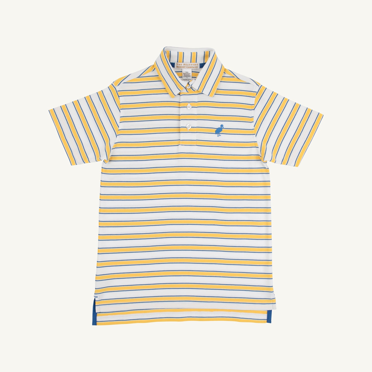 Prim And Proper SS Polo: Lake Claire Lines/Wood Boat Blue