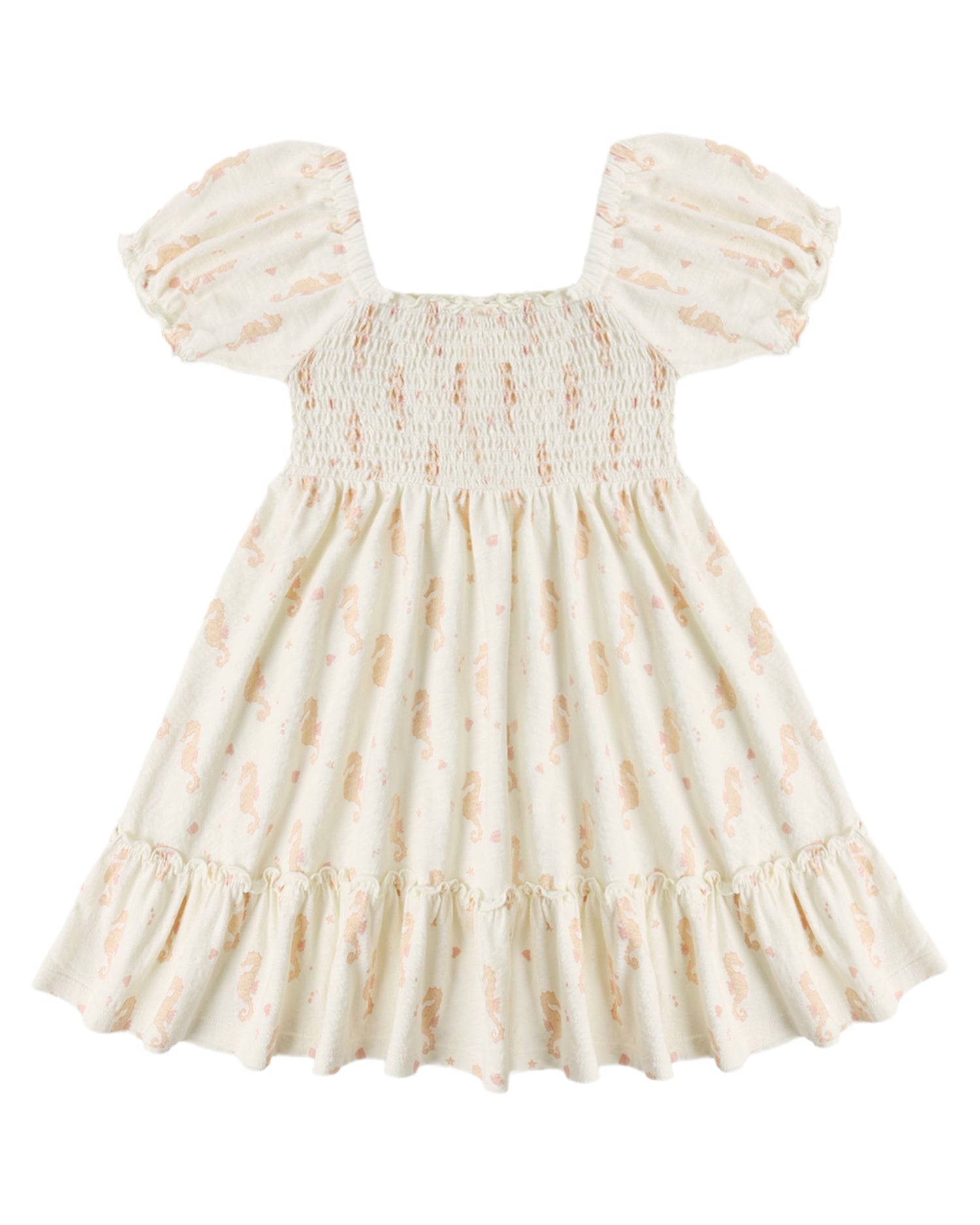 Sage Jersey Dress: Seahorses