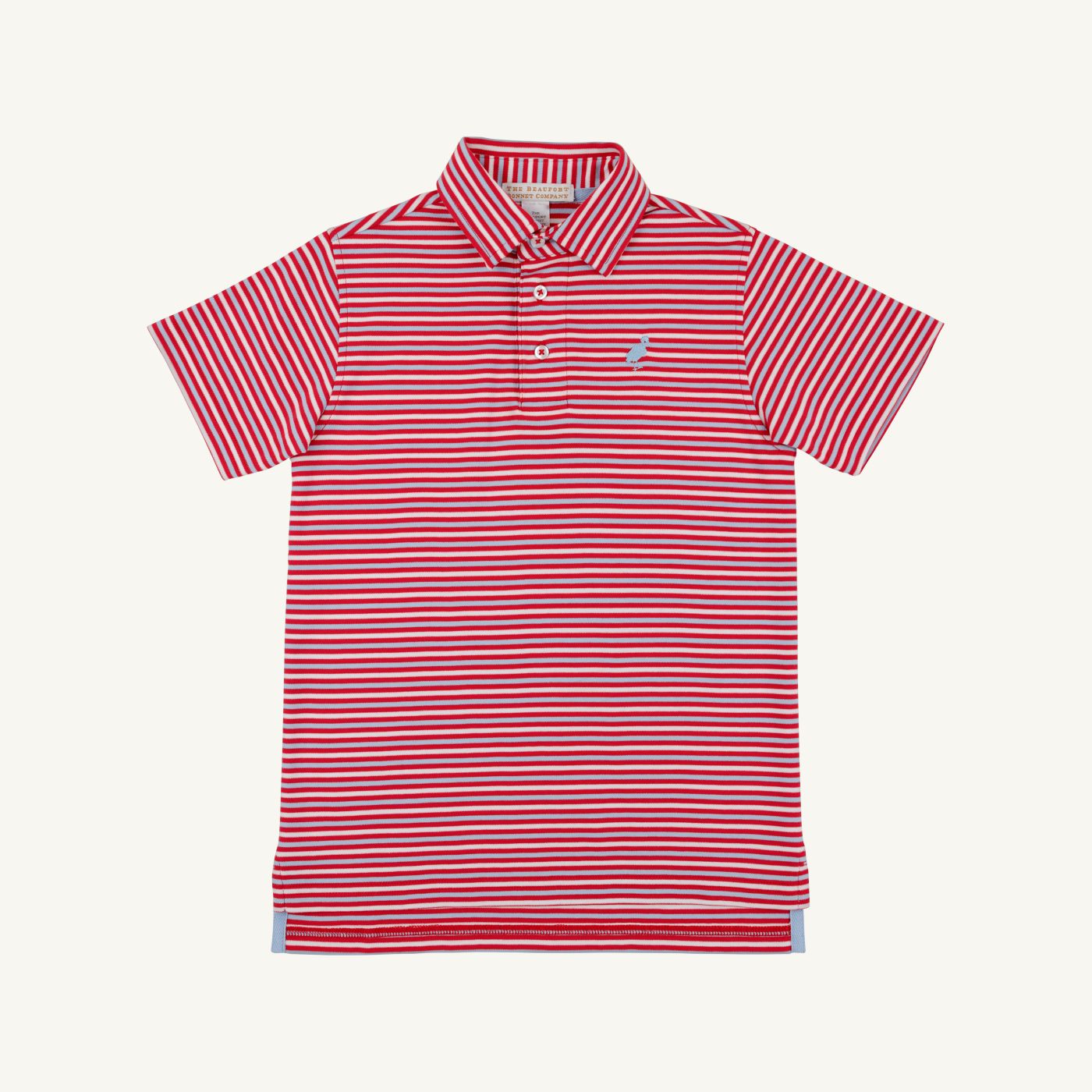 TBBC SS Prim And Proper Polo: Sumner County Stripe (Richmond Red)/Beale Street Blue