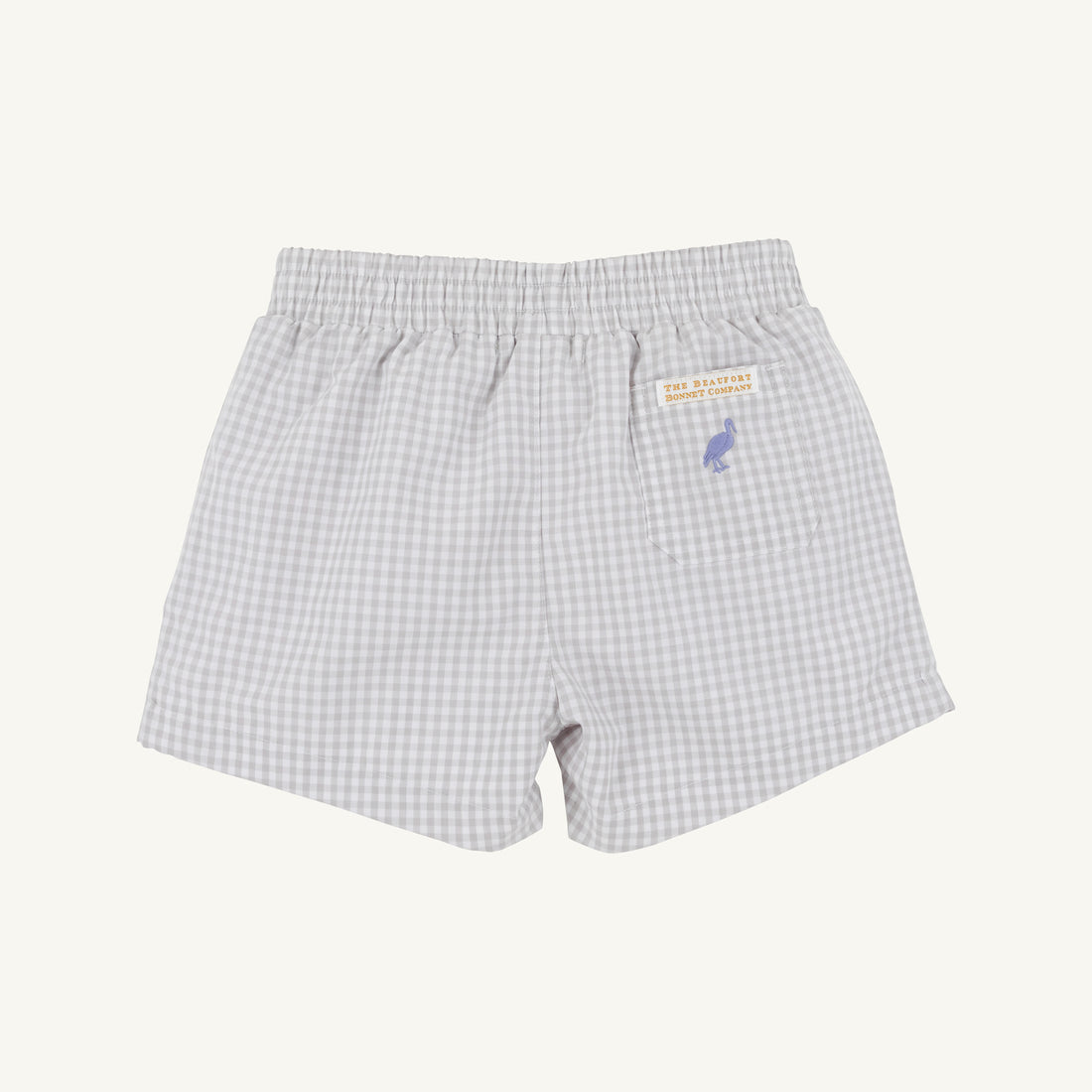 TBBC Sheffied Shorts: Grantley Gray Mini Gingham with Park City Periwinkle Stork