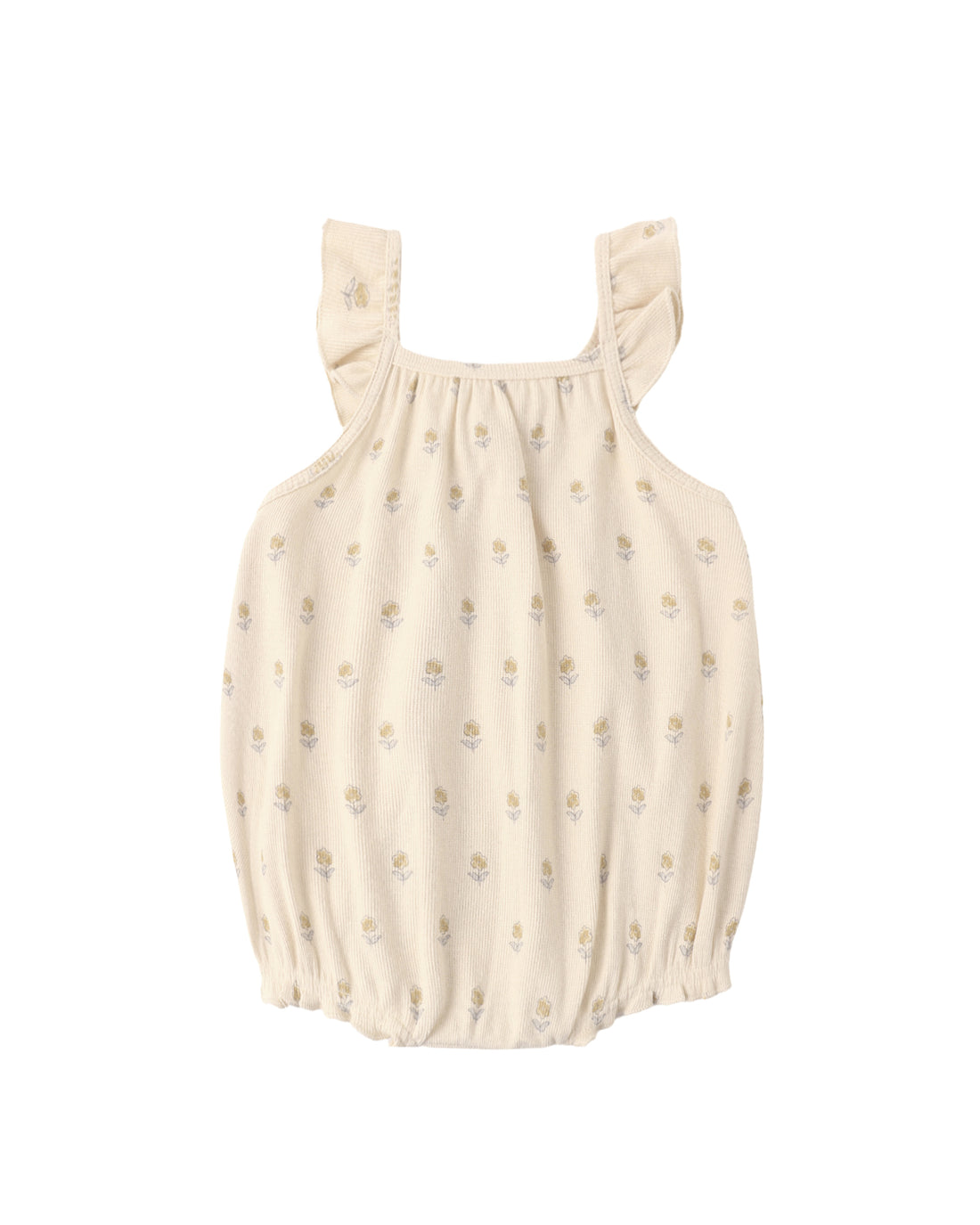 Ribbed Ruffle Romper: Buttercup