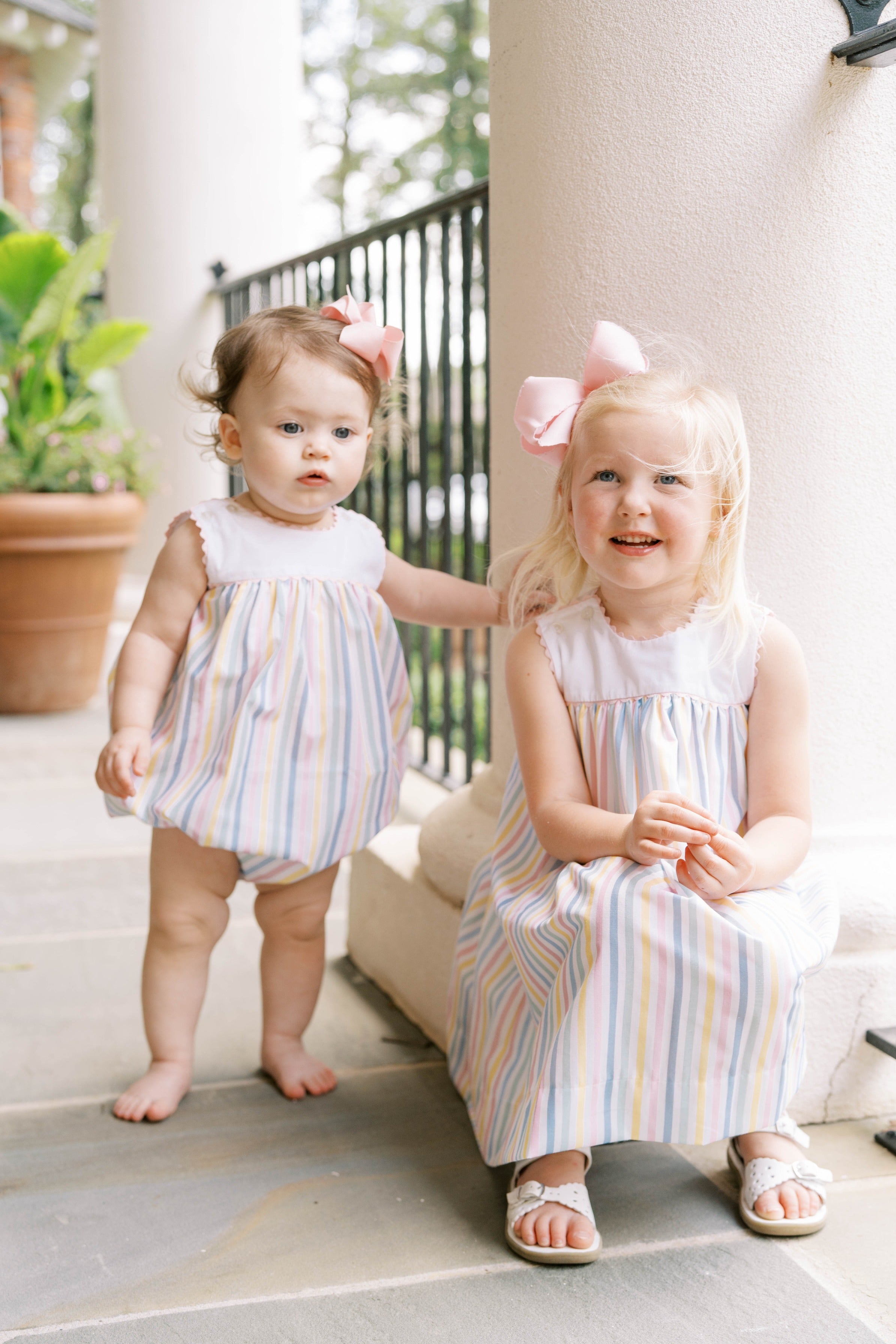 Charming Dress: Sorbet Stripe with Pink RicRac