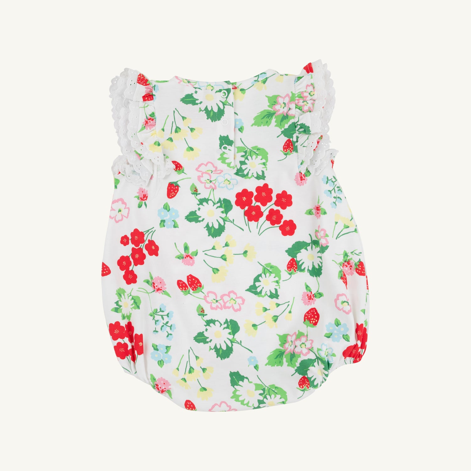 TBBC Pima Ruehling Ruffle Bubble: Berry Sweet/Worth Ave White
