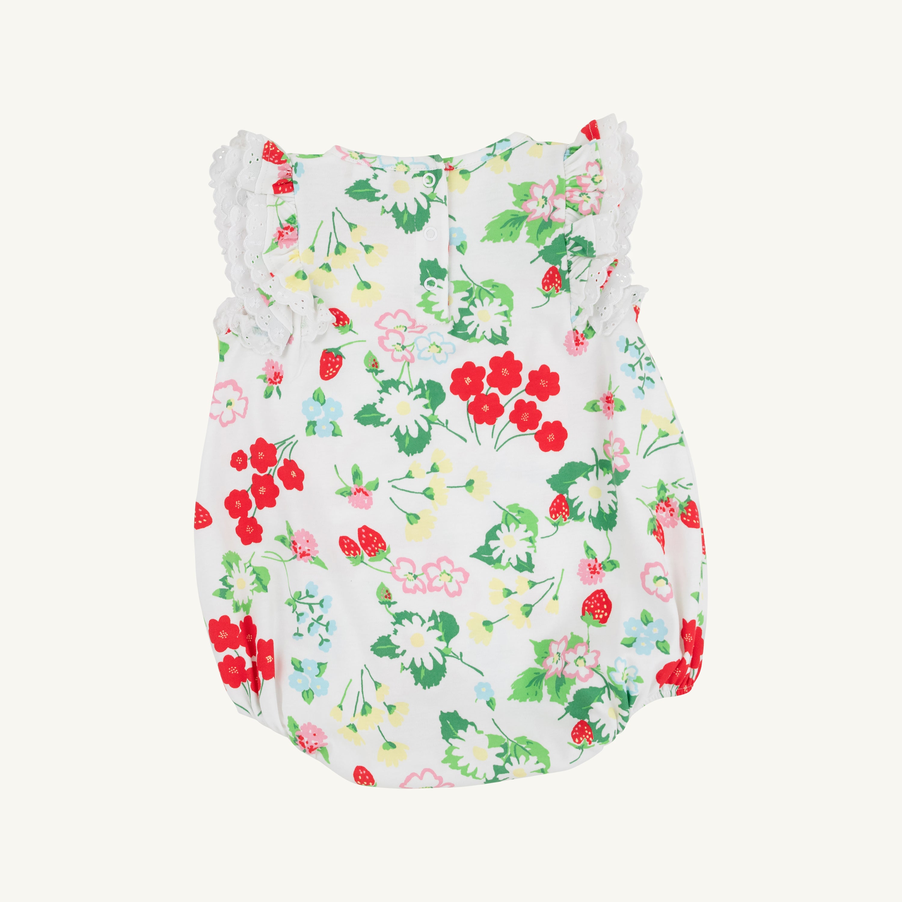 TBBC Pima Ruehling Ruffle Bubble: Berry Sweet/Worth Ave White