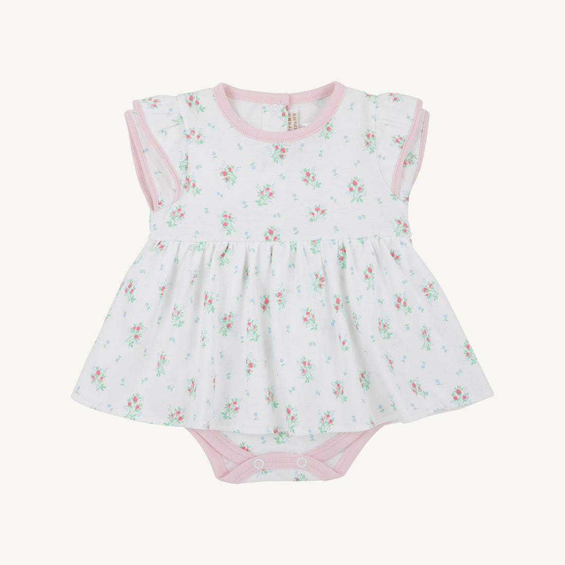 Daisy`s Diaper Cover Dress: Lancaster Gate Garden (Small Scale)/Palm Beach Pink