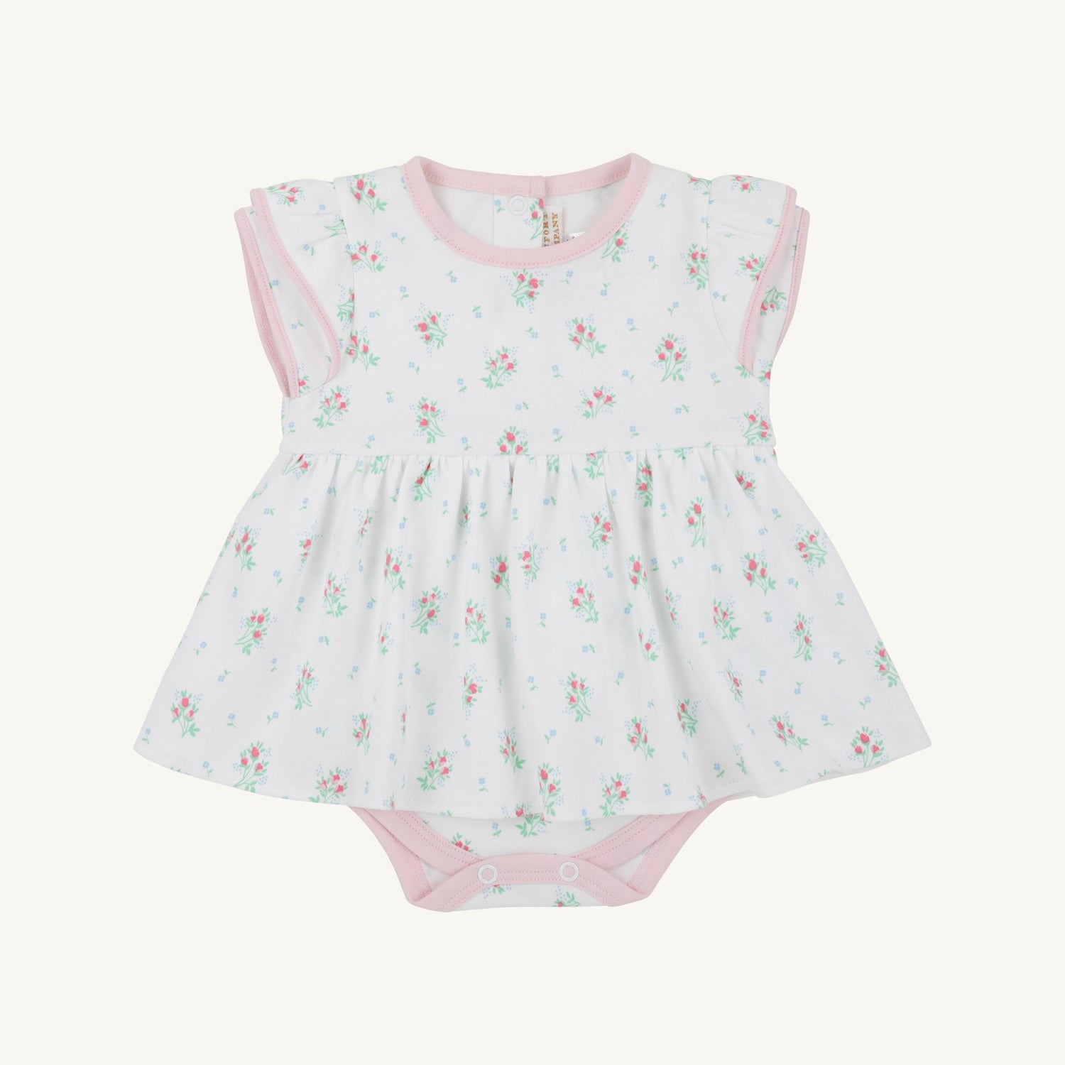 Daisy`s Diaper Cover Dress: Lancaster Gate Garden (Small Scale)/Palm Beach Pink