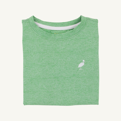 TBBC Prepletic™ Carter Crewneck: Grafton Green (Heathered)/Worth Ave White