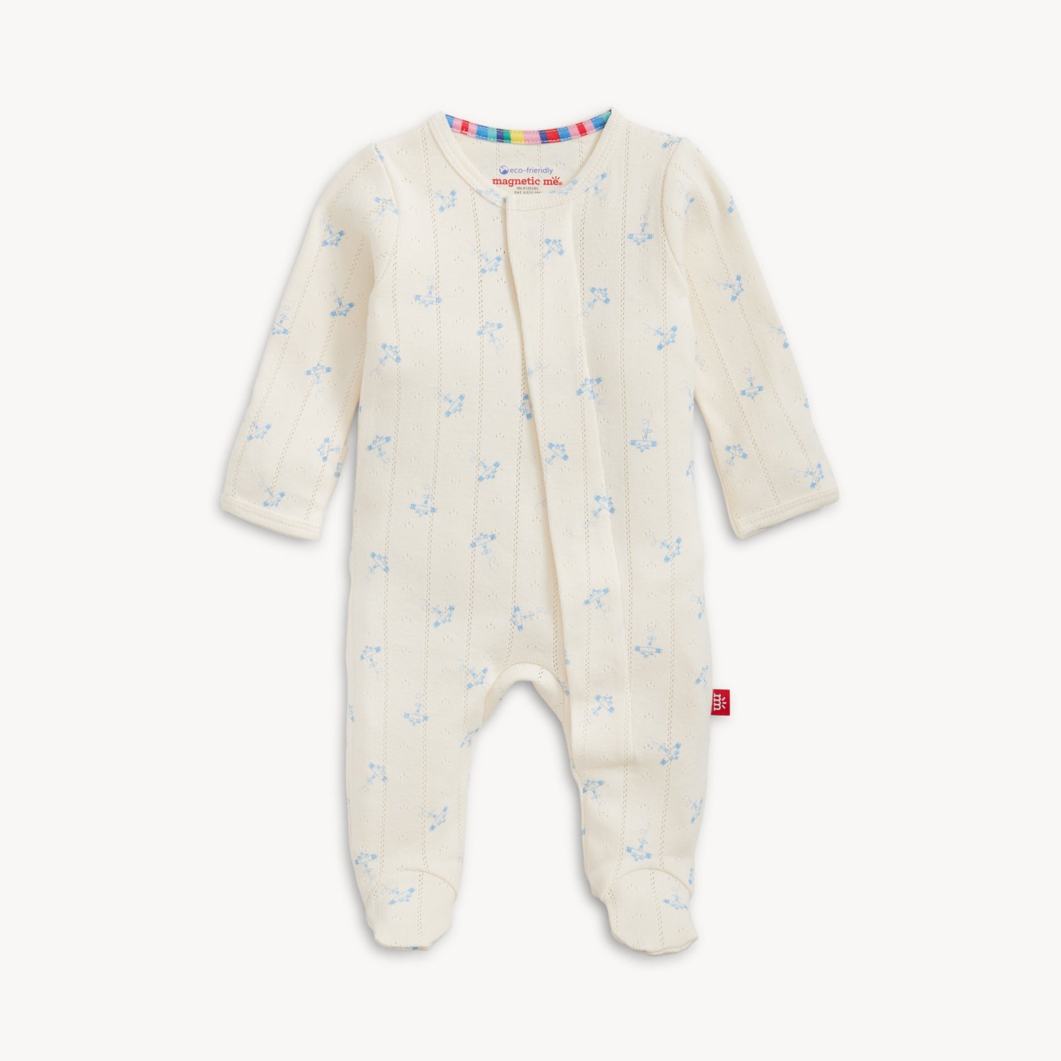 Airplanes Pointelle Magnetic Footie