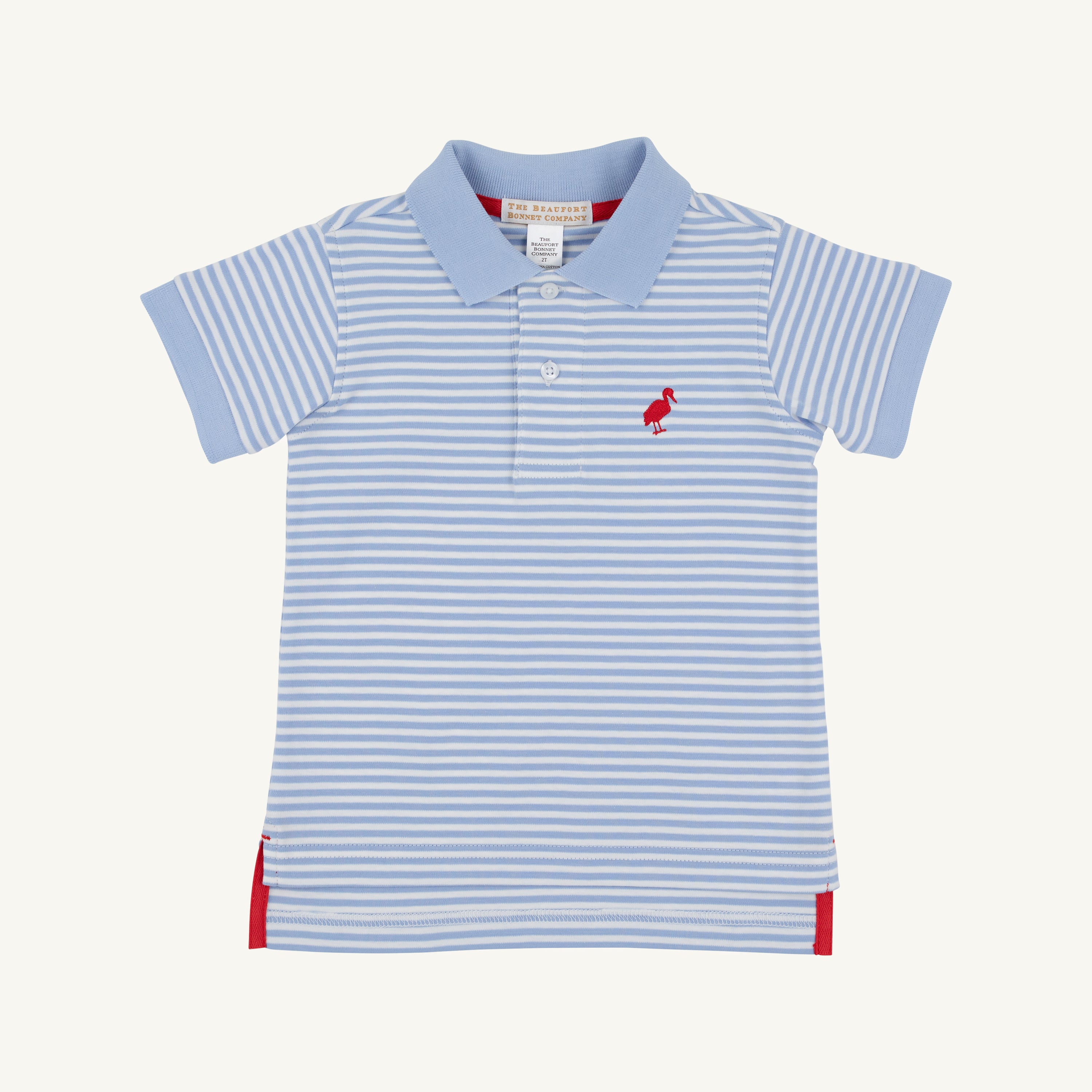 TBBC SS Prim And Proper Polo: Beale Street Blue Stripe/Beale Street Blue/Richmond Red