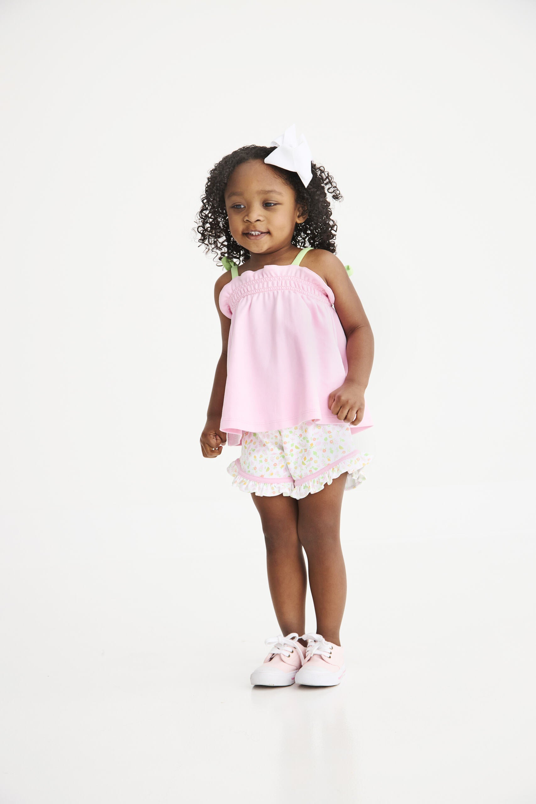 TBBC Shelby Anne Shorts: Citrus Style/Worth Ave White