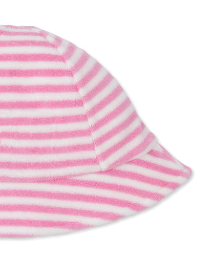 Cabana Terrycloth Baby Beach Hat: Light Pink Stripe