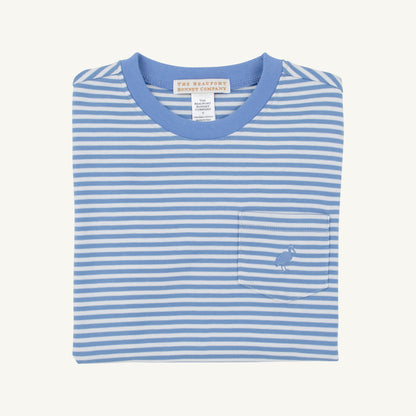 TBBC Carter Crewneck: Sunrise Blvd Blue Stripe/Sunrise Blvd Blue