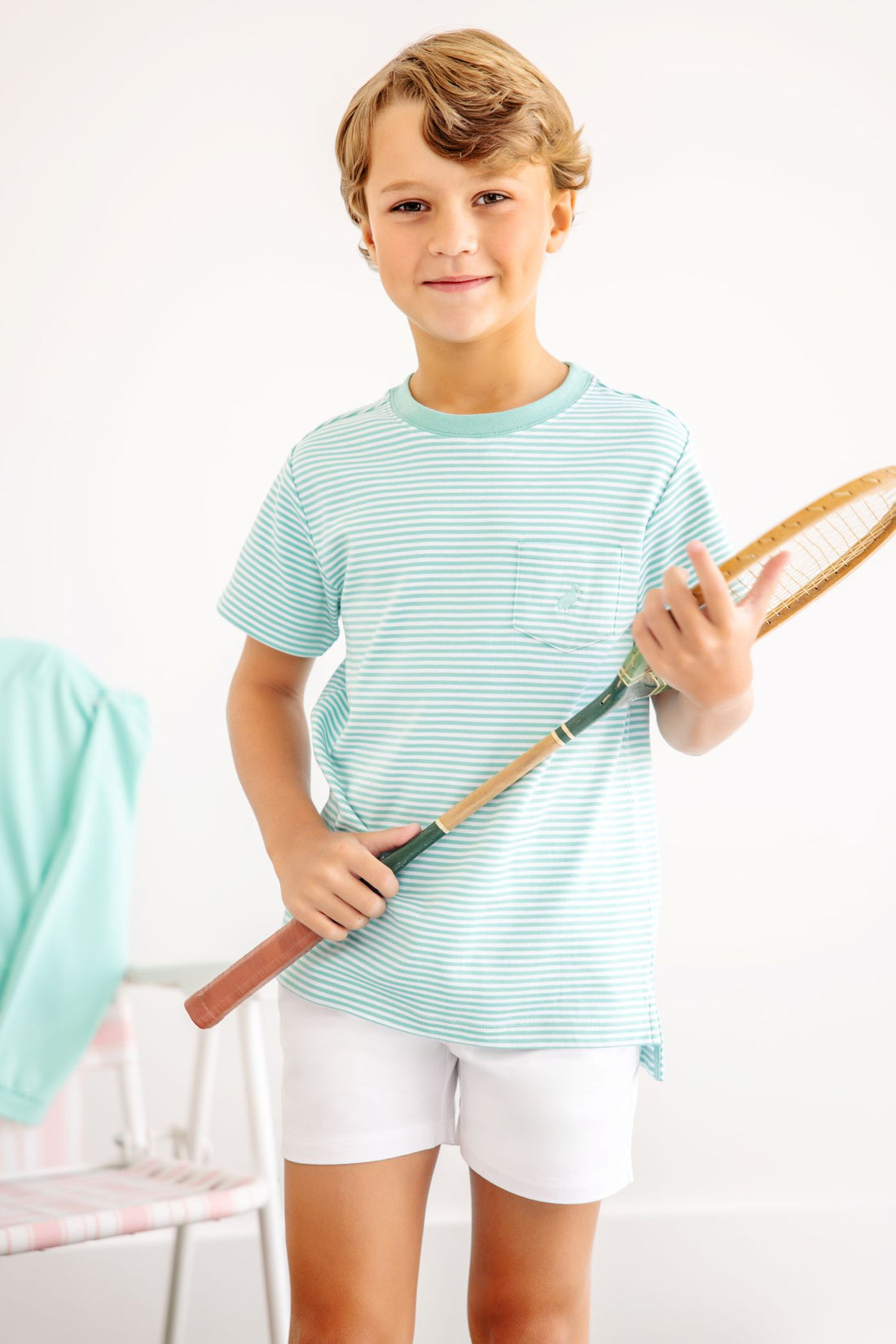 TBBC Carter Crewneck: Turks Teal Stripe