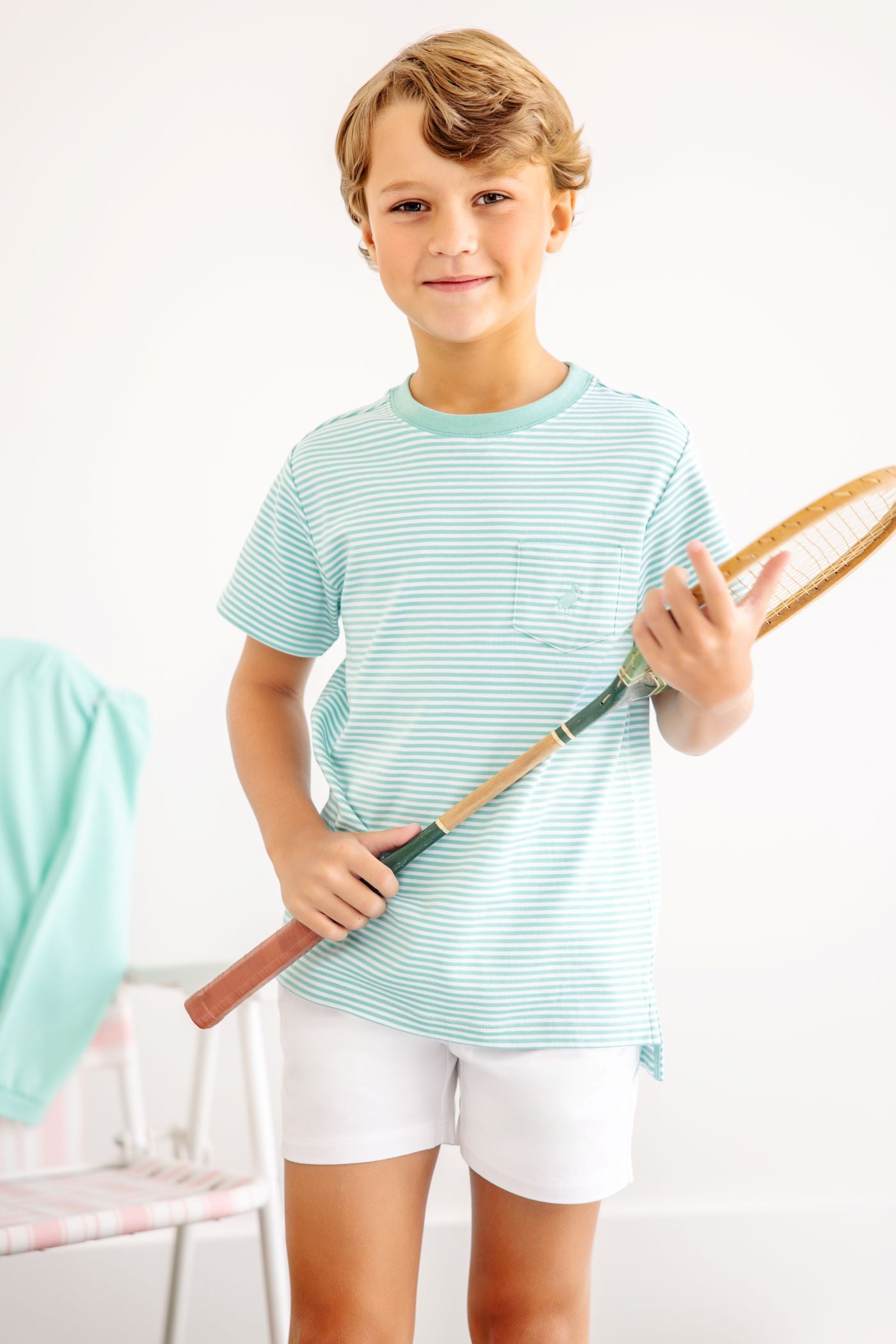 TBBC Carter Crewneck: Turks Teal Stripe