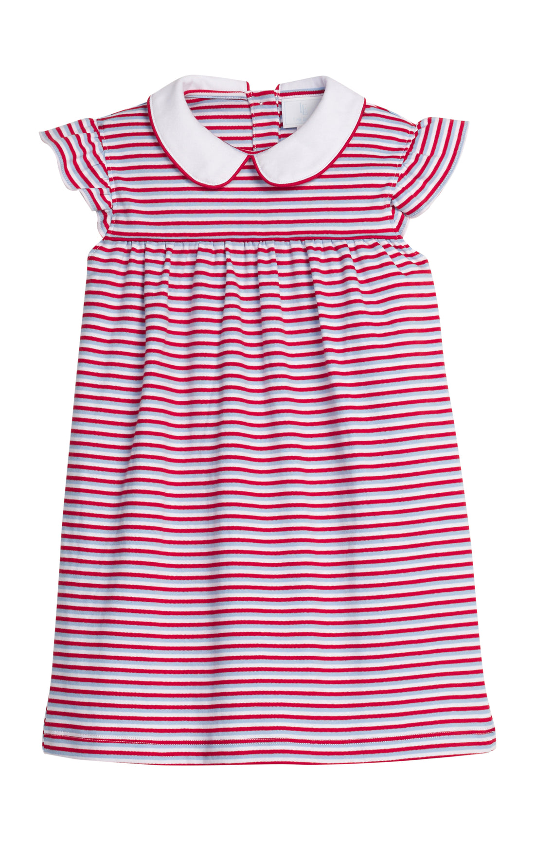 Angel Sleeve Peter Pan Dress: Americana Stripe