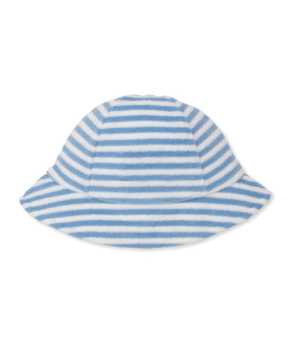 Cabana Terrycloth Baby Beach Hat: Light Blue Stripe