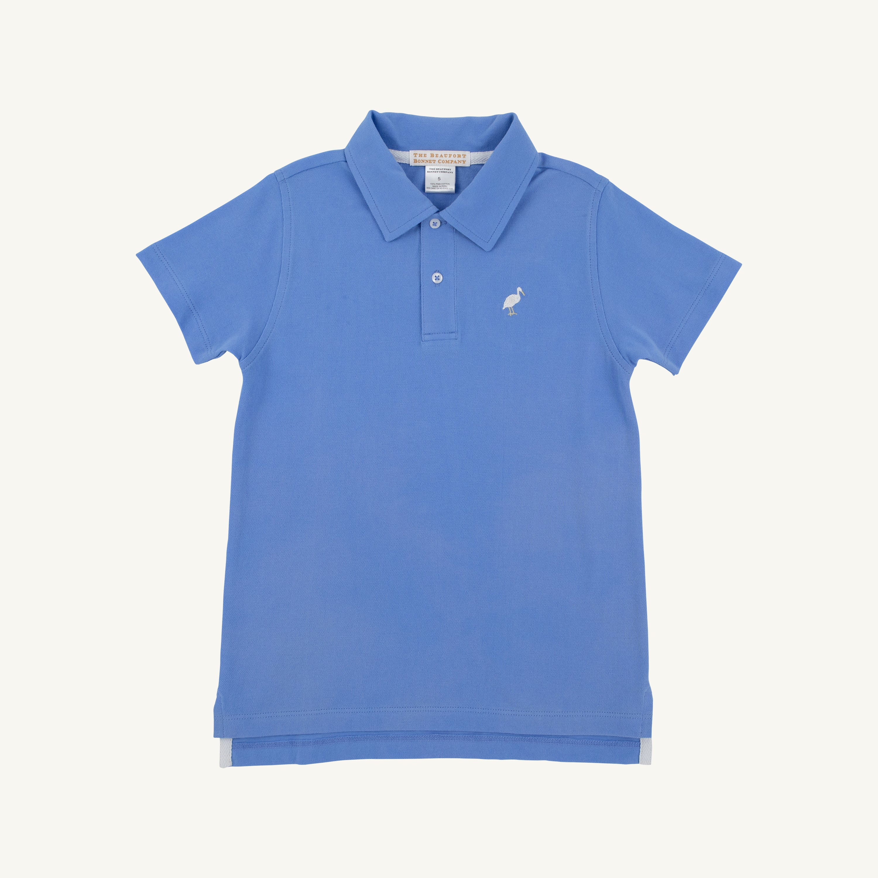 TBBC SS Prim &amp; Proper Beach Polo: Sunrise Blvd Blue w/Multicolor Stork