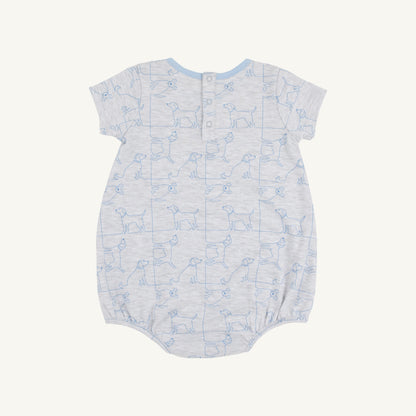 TBBC Pima Short Sleeve Patton Play Bubble: Puppy Puzzle/Beale Street Blue