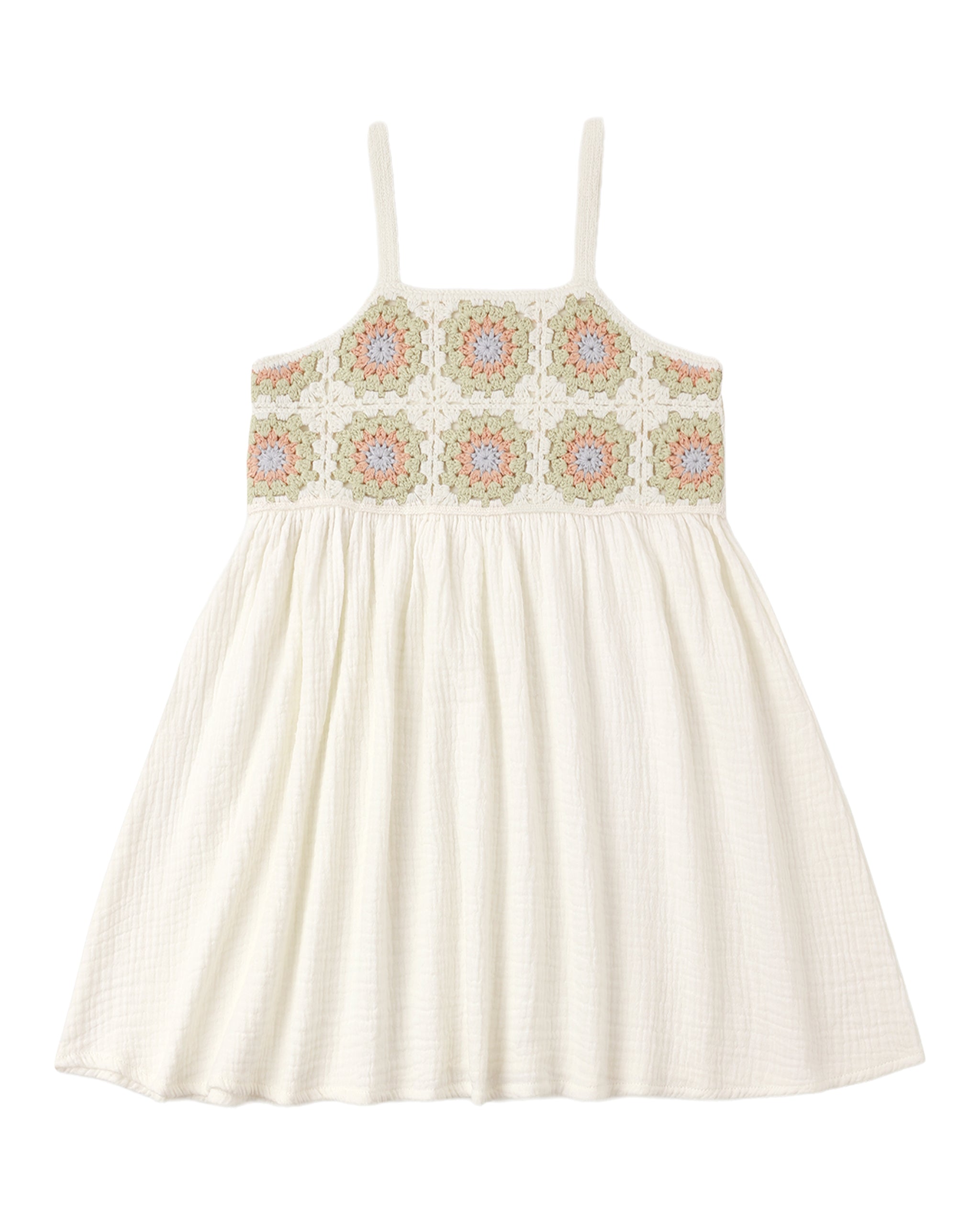 Crochet Sundress: Citron Daisy Check