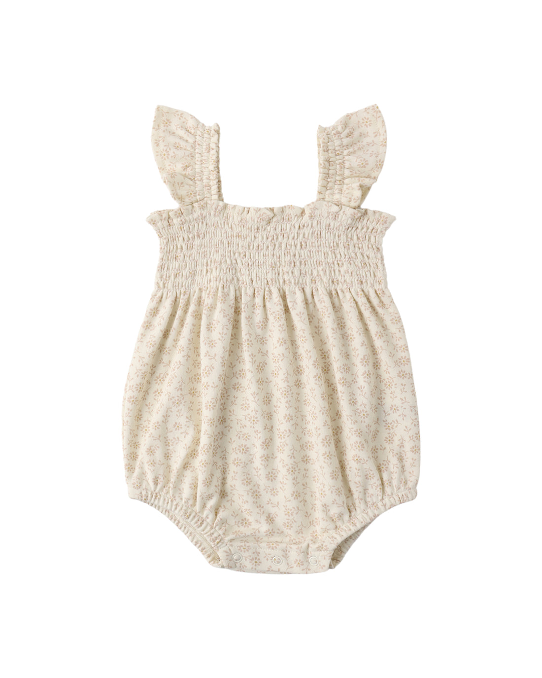 Ditsy Smocked Ruffle Sleeve Romper