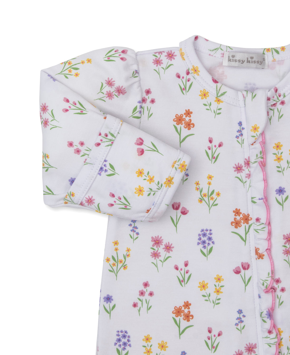 Summer Wildflowers Ruffle Zipper Footie