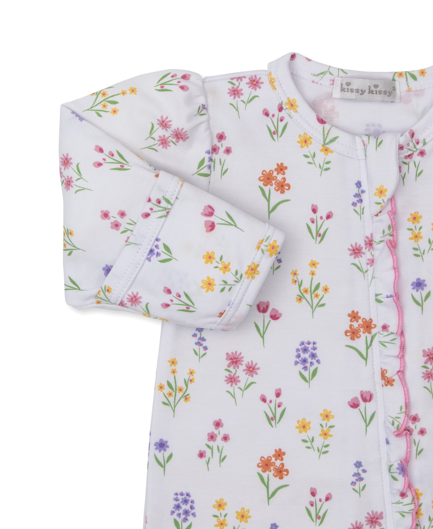 Summer Wildflowers Ruffle Zipper Footie