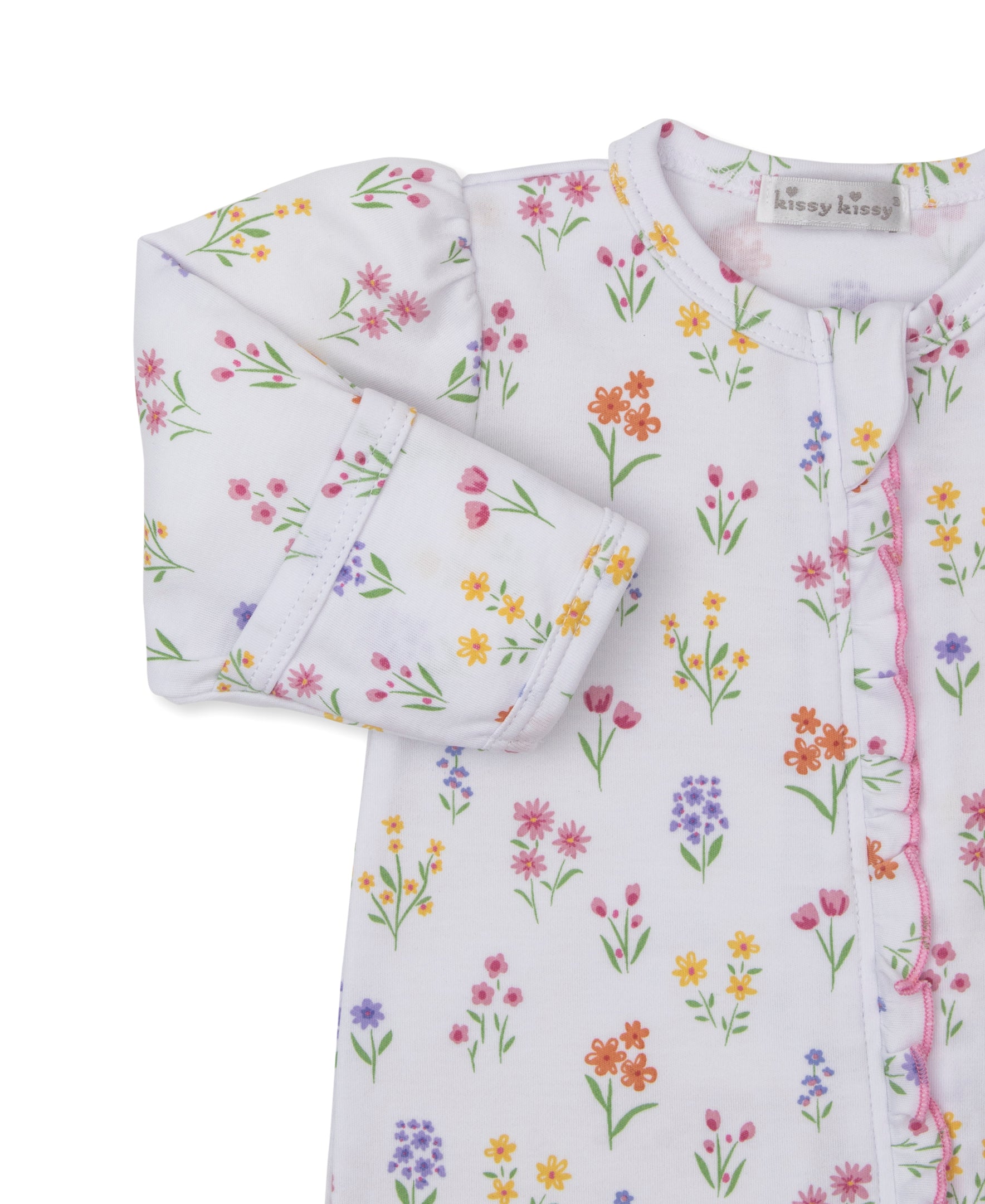Summer Wildflowers Ruffle Zipper Footie