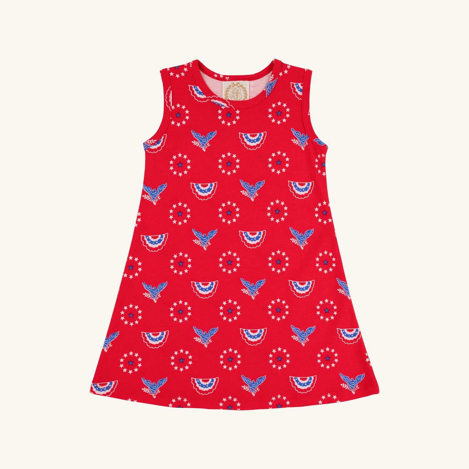 TBBC Sleeveless Polly Play Dress: Star Spangled Swag