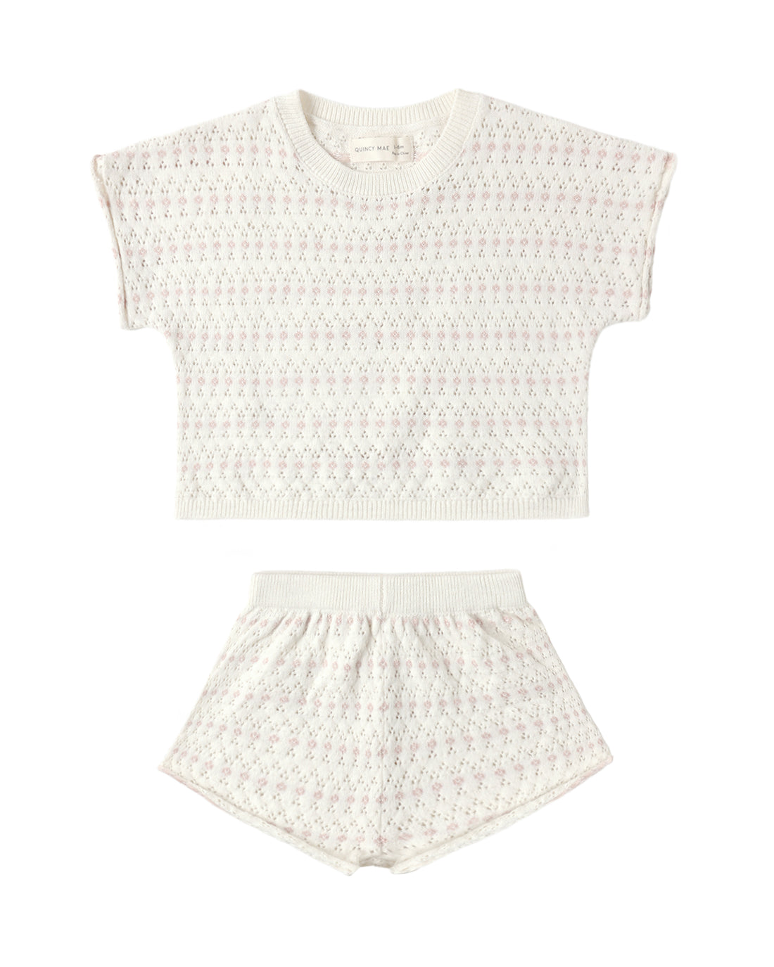 Relaxed Summer Knit Set: Ivory Stripe