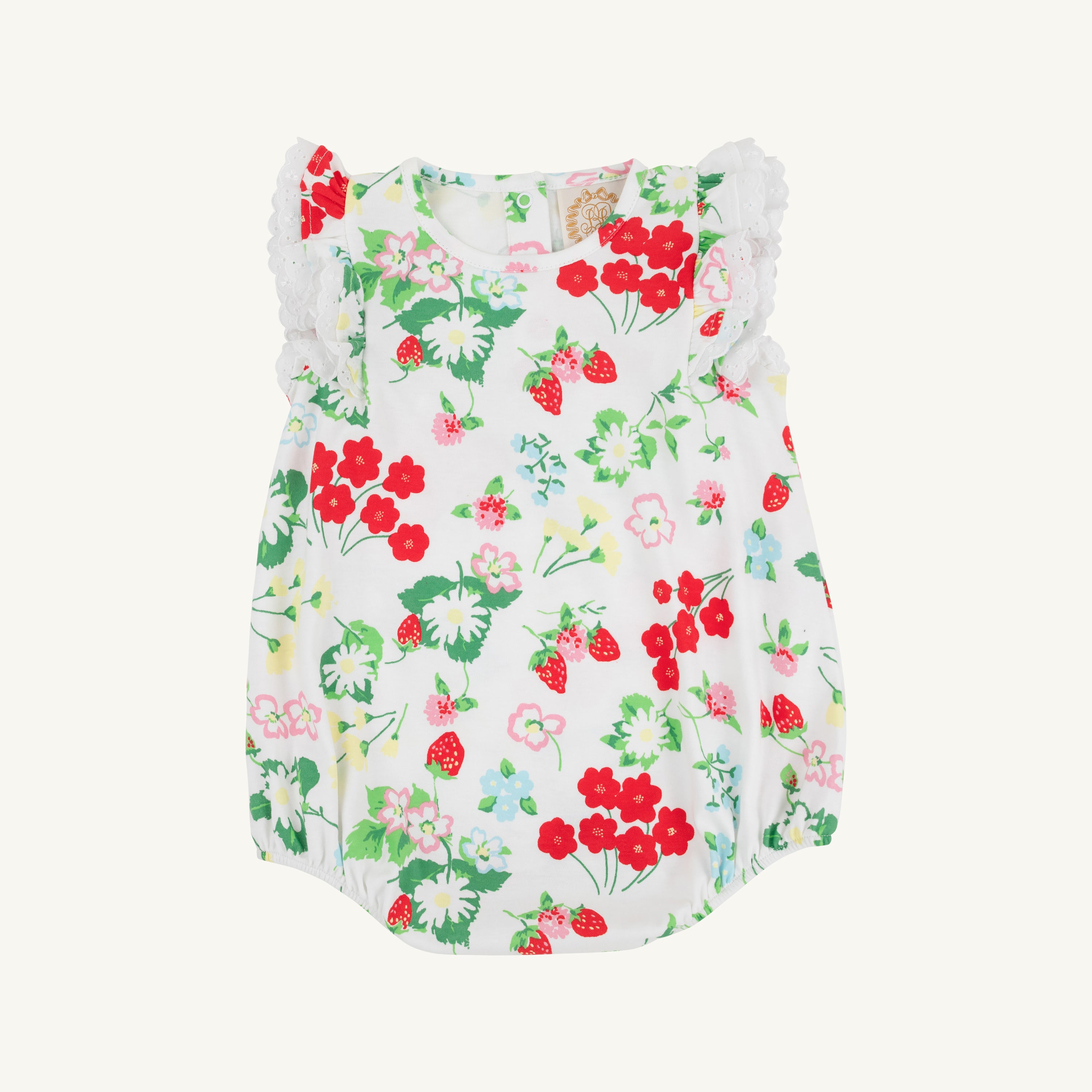 TBBC Pima Ruehling Ruffle Bubble: Berry Sweet/Worth Ave White