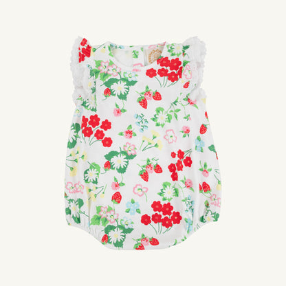 TBBC Pima Ruehling Ruffle Bubble: Berry Sweet/Worth Ave White
