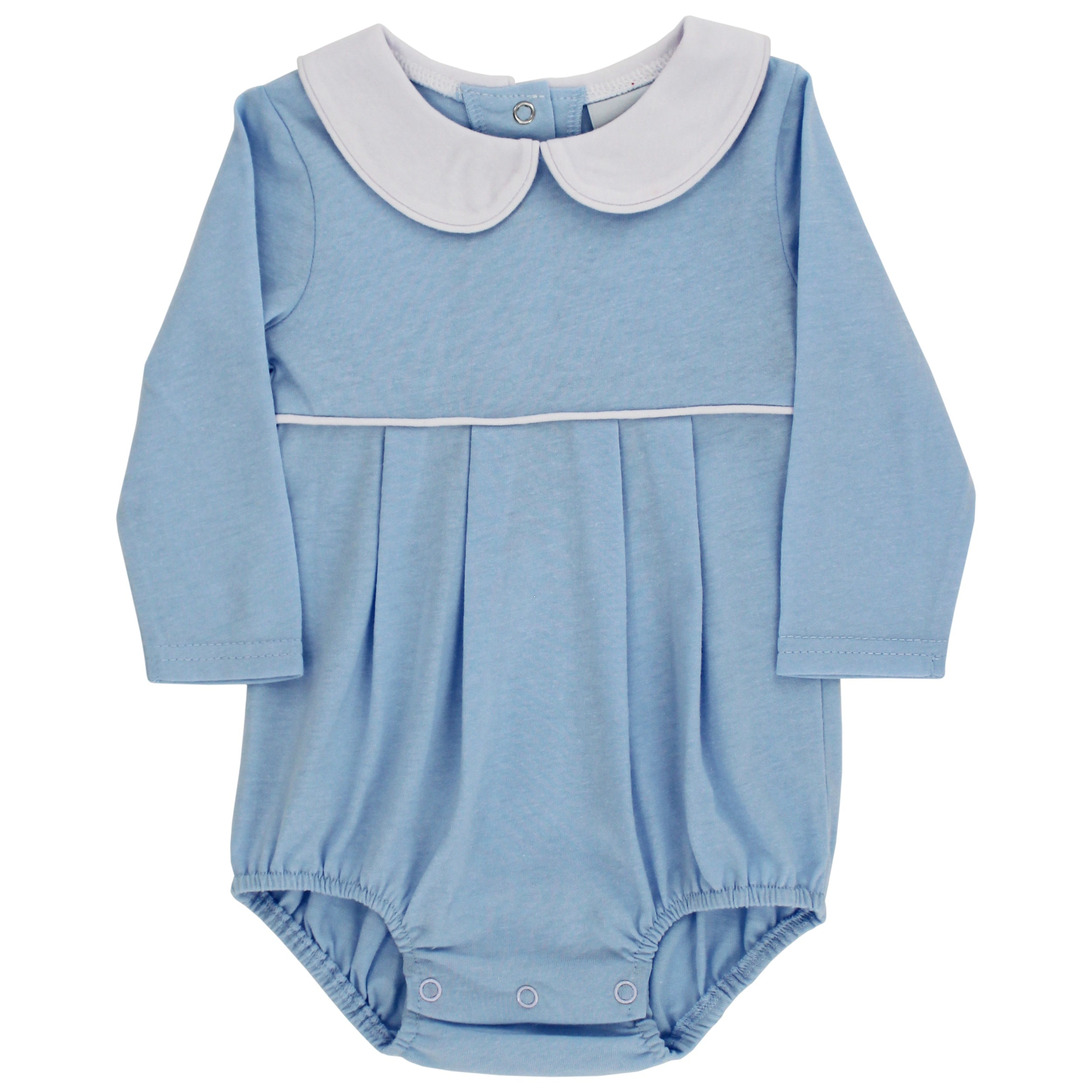 LS Peter Pan Knit Boy Bubble: Light Blue