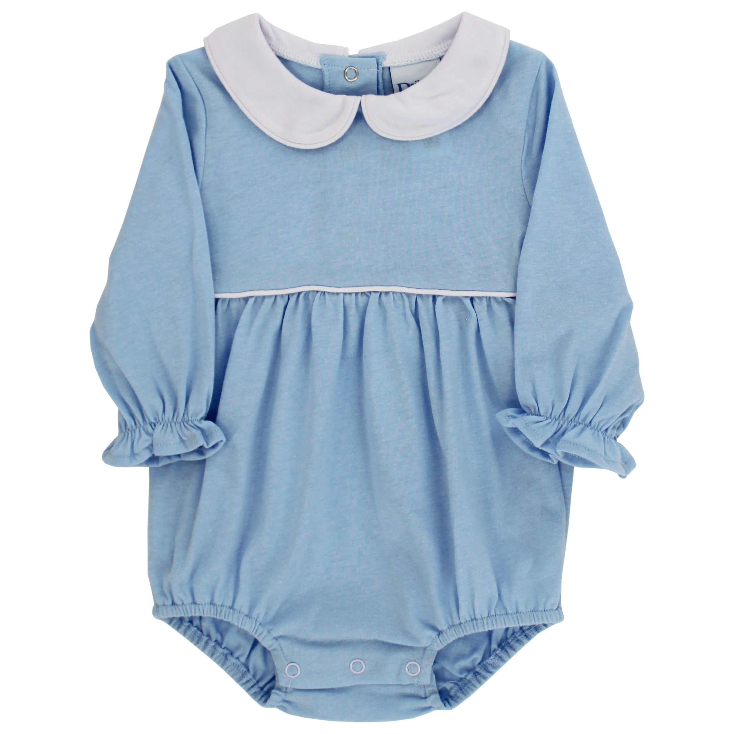 LS Peter Pan Knit Girl Bubble: Light Blue