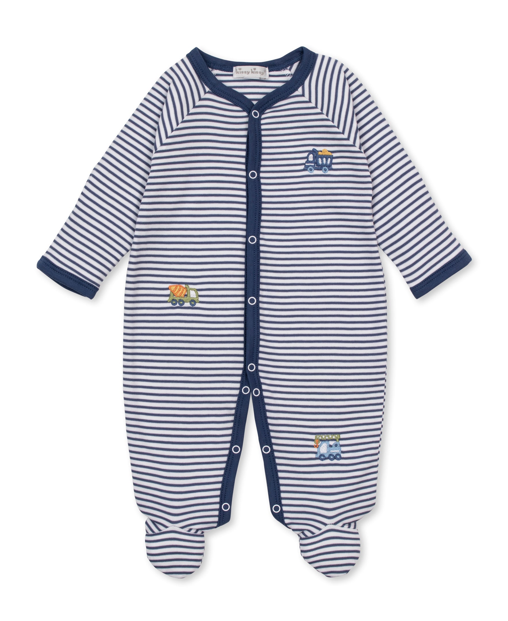 Demo Construction Embroidered Snap Footie
