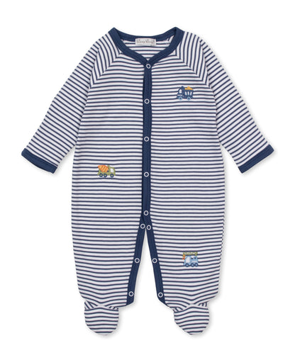 Demo Construction Embroidered Snap Footie