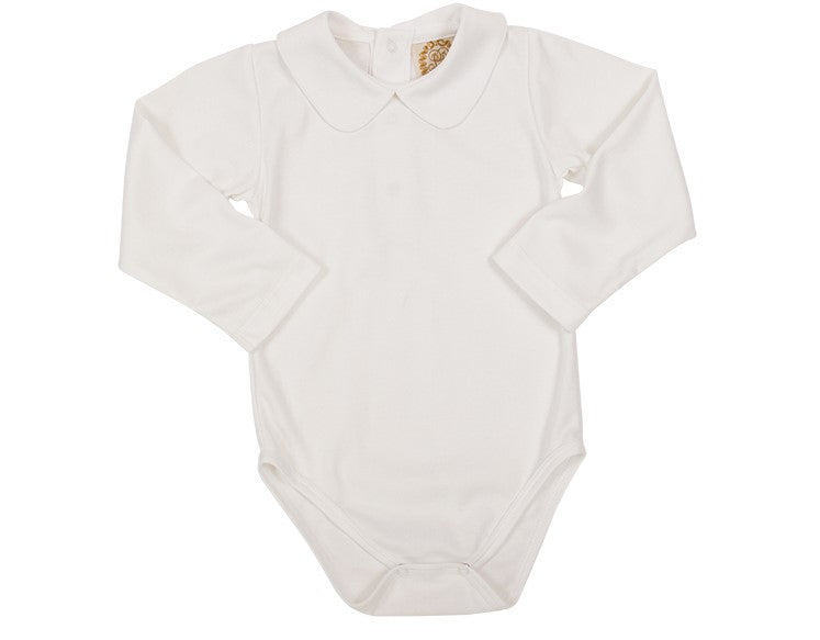 TBBC LS Pima Peter Pan Collar Onesie/Shirt: Worth Ave White