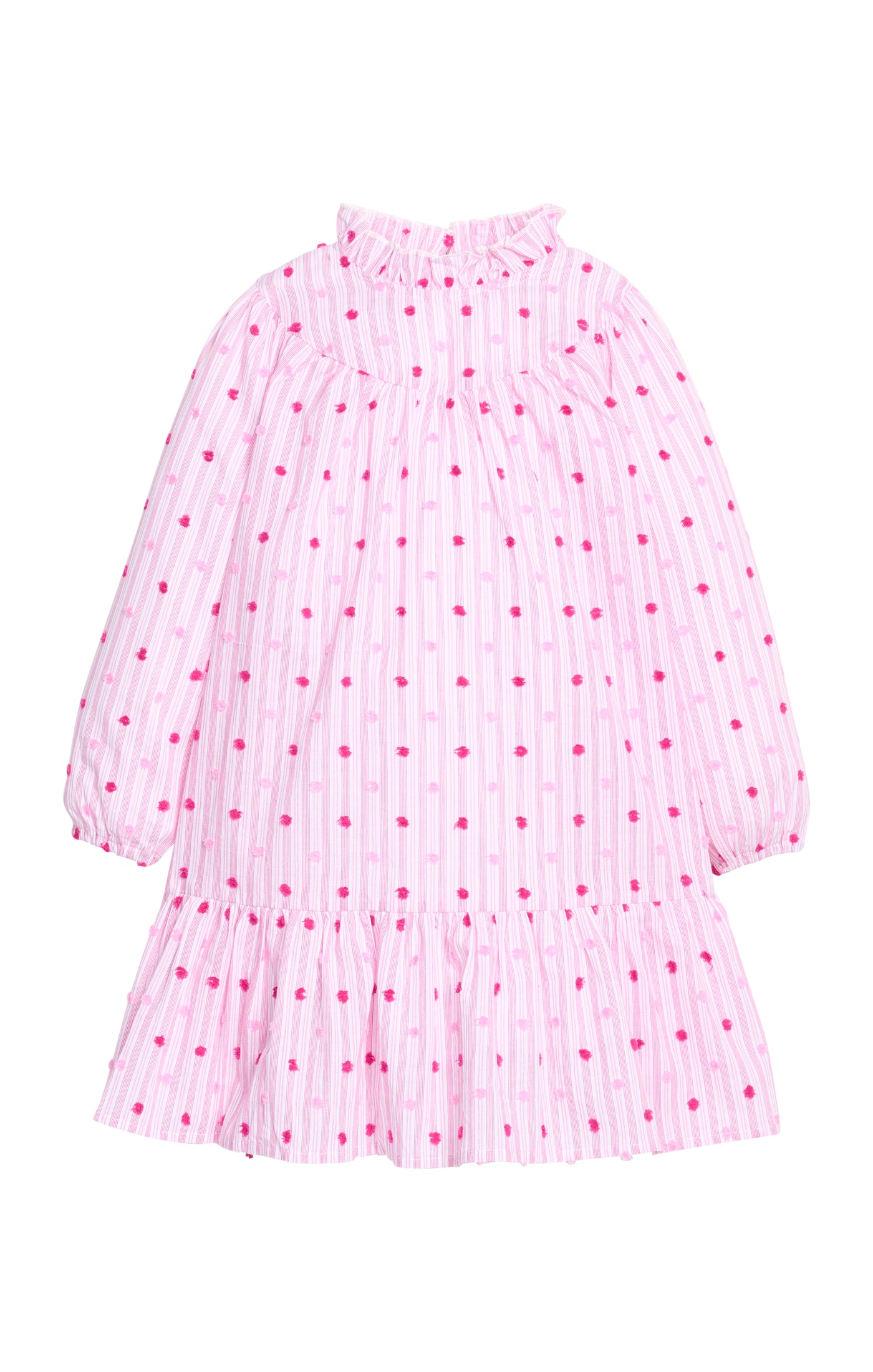 Jody Dress - Magenta Clip Dot Stripe