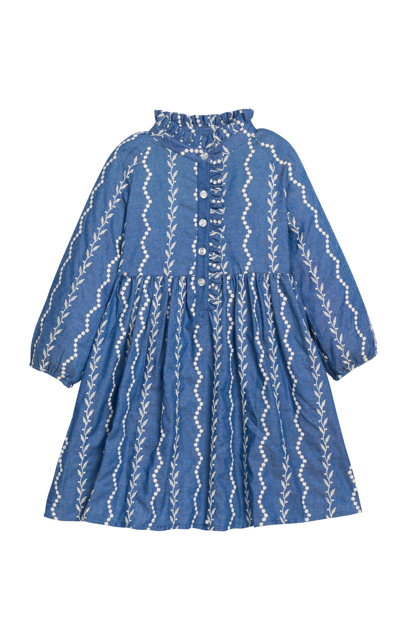Amelia Dress: Chamonix Chambray Embroidery