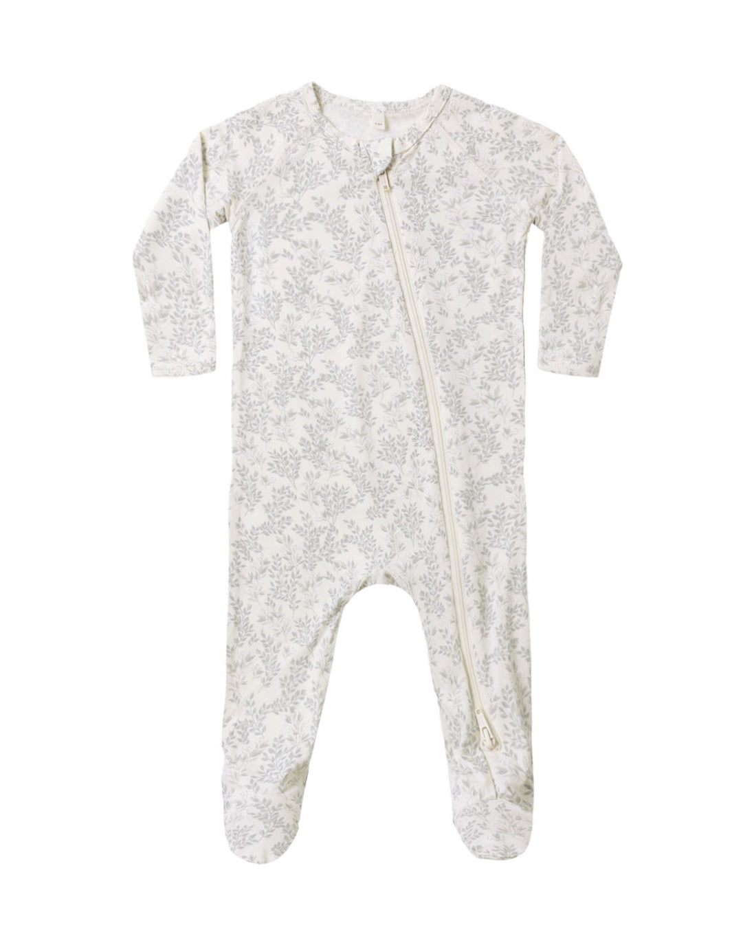 Bamboo Zip Footie: Cloud Floral